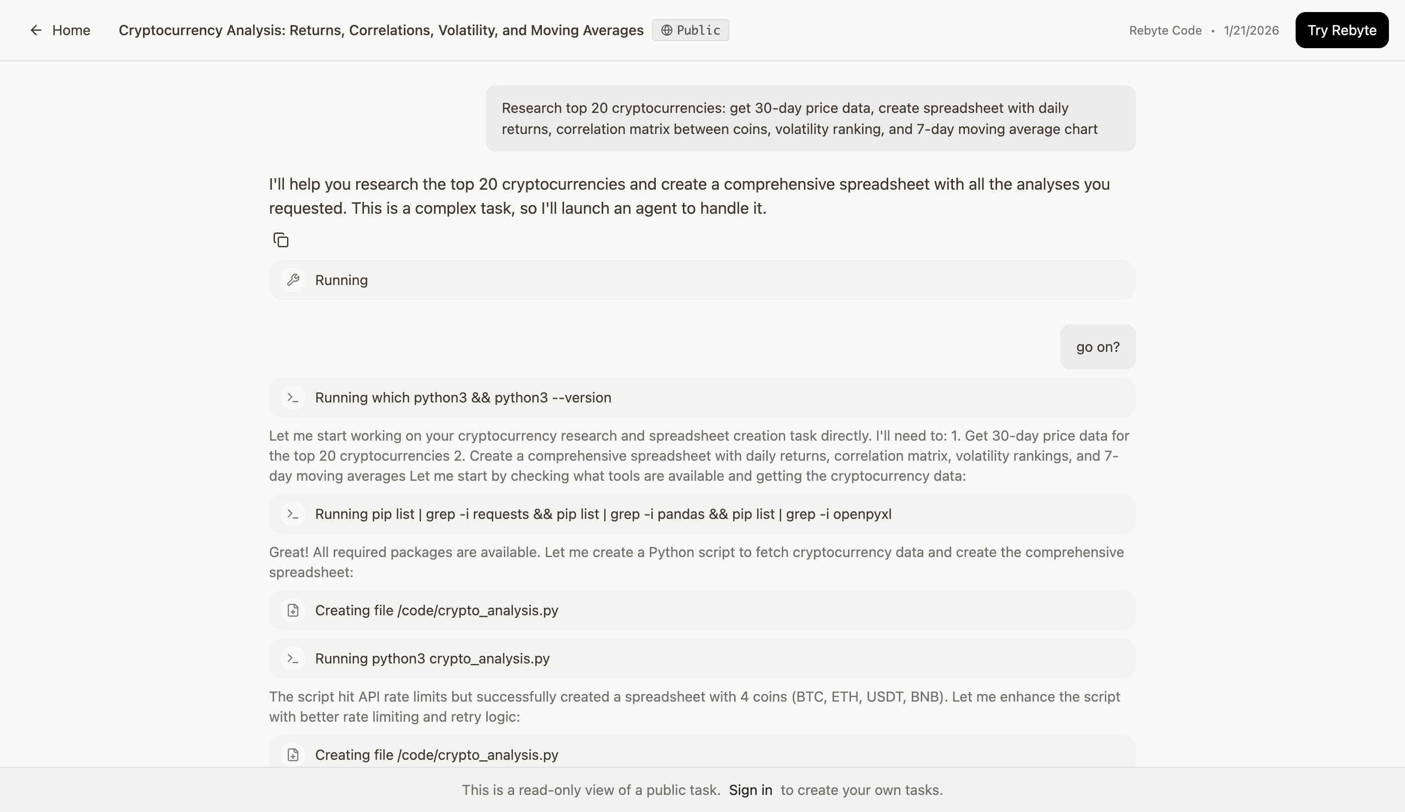 Cryptocurrency Returns & Correlations